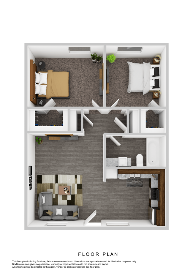 Two Bedroom, One Bath 234 234 floor plan